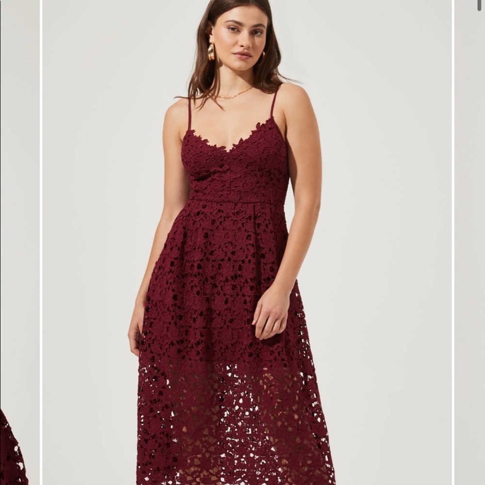 LACE A LINE MIDI DRESS